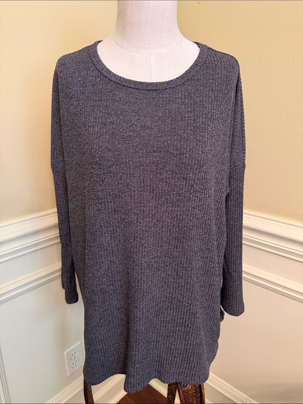 mittoshop Black & Brown Crew Neck Long Sleeve Tunic size M/L